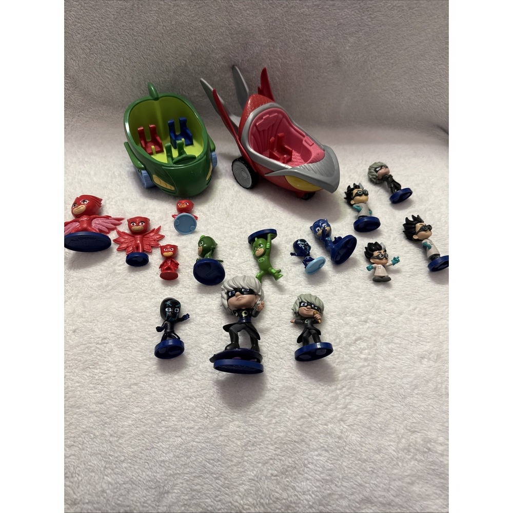 Hasbro PJ Masks Mixed Figures Lot of 15 Action Figures and 2 Cars‎ Used Toys